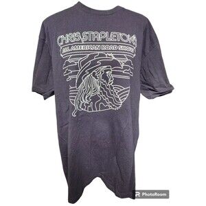 CHRIS STAPLETON 2023 T-Shirt XL Black 2 Sides Country Music Band ALL AMERICAN